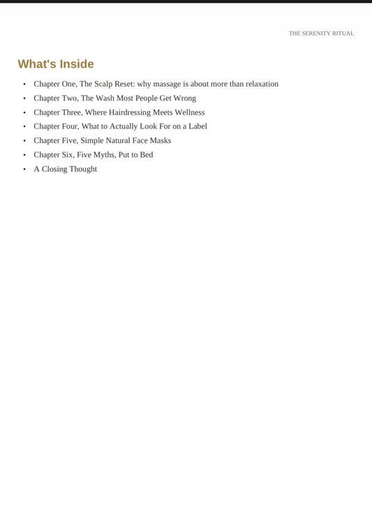 The Serenity Ritual - A hairdresser Guide to Hair and Self-Care